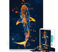 Puzzle "Squalo in acqua blu" per ragazzi, 1000 pezzi, gioco di logica e antistress, taglio preciso, regalo di Babbo Natale 38x26cm