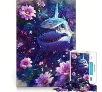 Puzzle "Squalo in fiore" da 1000 pezzi per adolescenti, ideale per migliorare la memoria e il tempo libero Pezzo unico con motivo Babbo Natale 38x26cm