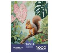 Puzzle Squirrel 1000 Pezzi in Cartone Per Bambini E Adulti Per Tempo Libero Rompicapo Squirrel Plants Regalo Per Adulti 70x50cm/1000pcs