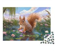 Puzzle Squirrel 1000 Pezzi Per Bambini E Adulti, Gioco Di Squadra, Difficile Sfida Puzzles Con Lotus Flower, Regalo Originale 38x26cm/1000pcs