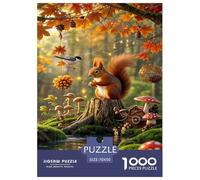 Puzzle Squirrel A 1000 Pezzi, Puzzle Autumn Forest Landscape Adulti Gioco Diabilità Impossibile Puzzle Arte Giochi Rilassamento E Intelligenza Regalo Per Amore E Amico 70x50cm/1000pcs