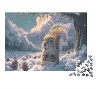 Puzzle Squirrel Holding Pinecone in Snow 1000 Pezzi Giochi Per Adulti - Pet, Gioco Familiare, Parete Da Decorazione E Regalo 38x26cm/1000pcs