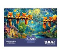 Puzzle Squirrels on Tree Branches Under Moonlight Jigsaw Puzzles 1000 Pezzi Wildlife - Familiare Gioco, Aziendale Festa, Amici E Amore Per Regalo 38x26cm/1000pcs