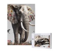Puzzle stampato con elefante, con scatola, puzzle in legno per adulti e bambini, 1000 pezzi, gioco decorativo divertente per la famiglia