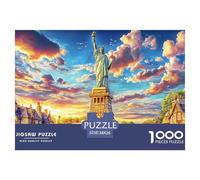 Puzzle Statua della Libertà_ New York 1000 Pezzi | Difficile E Sfidante | Giochi Di Puzzle E Decorativo Per Casa 38x26cm/1000pcs
