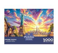 Puzzle Statua della Libertà_ New York 1000 Pezzi | Difficile E Sfidante | Giochi Di Puzzle E Decorativo Per Casa 38x26cm/1000pcs
