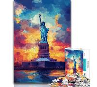 Puzzle Statua della Libertà per adolescenti, 1000 pezzi, giochi educativi, decorazione da parete, regali unici per compleanno e Natale (50x75cm)