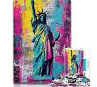 Puzzle Statua della Libertà per adulti 1000 pezzi, aiuta il cervello ad allenarsi Giocattoli avvincenti per coltivare la pazienza Adatto alle coppie (75x50cm)
