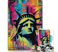 Puzzle Statua della Libertà per adulti 1000 puzzle, aiuta il cervello ad allenarsi Giocattoli avvincenti per coltivare la pazienza Interazione genitore-figlio 38x26cm