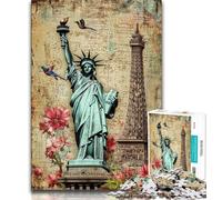 Puzzle Statua della Libertà Puzzle per adulti 1000 antistress sfida difficile migliora l'amore tra coppie 75x50cm