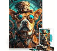 Puzzle Steampunk a forma di cane per adulti, 1000 pezzi, gioco per esercitare la mente, svago leggero, design da assemblare, regalo stagionale 38x26cm