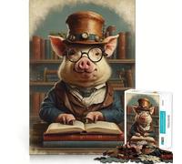 Puzzle Steampunk a tema maialino per ragazzi, 1000 pezzi, giocattolo intelligente per il tempo libero, taglio preciso, regalo stagionale 38x26cm