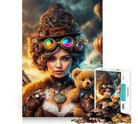 Puzzle Steampunk Adventurer da 1000 pezzi per adulti, gioco di logica stimolante, antistress, bordi trasparenti, regalo per le festività 50x75cm
