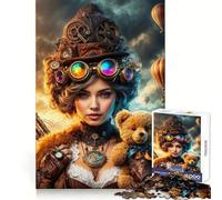 Puzzle Steampunk Adventurer da 1000 pezzi per ragazzi, rompicapo, attività per la casa, taglio premium, articolo regalo di Babbo Natale 38x26cm