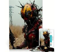 Puzzle Steampunk Alien Warrior in a Field da 1000 pezzi per adulti, gioco di logica, per il tempo libero a casa, taglio preciso, regalo affettuoso 38x26cm