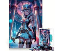 Puzzle Steampunk Anime Girl da 1000 pezzi per adulti, gioco di logica, per il tempo libero a casa, taglio preciso, regalo speciale 38x52cm