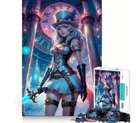 Puzzle Steampunk Anime Girl da 1000 pezzi per adulti, gioco per allenare la mente, divertimento condiviso, taglio di precisione, opera d'arte da esporre 50x75cm