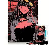 Puzzle Steampunk Anime Girl per adulti, 1000 pezzi, gioco per esercitare la mente, svago delicato, design da assemblare, regalo stagionale 38x26cm