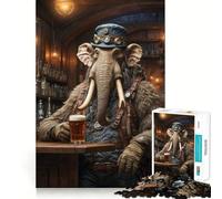Puzzle Steampunk Beer Mammoth da 1000 pezzi per adolescenti, gioco di logica, antistress, taglio preciso, regalo artistico 38x52cm