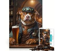 Puzzle Steampunk Beer Pitbull da 1000 pezzi per adolescenti, gioco per l'esercizio mentale, relax, design, assemblaggio, lista dei desideri di Babbo Natale 38x52cm
