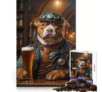 Puzzle Steampunk Beer Pitbull da 1000 pezzi per adolescenti, gioco per l'esercizio mentale, relax, design, assemblaggio, lista dei desideri di Babbo Natale 38x52cm