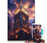 Puzzle Steampunk Big Ben con ingranaggi da 1000 pezzi per adulti, gioco di logica puro, divertimento rilassante, tagli netti, 50x75cm