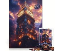 Puzzle Steampunk Big Ben con ingranaggi da 1000 pezzi per adulti, gioco di logica puro, divertimento rilassante, tagli netti, 50x75cm