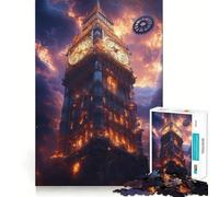 Puzzle Steampunk Big Ben con ingranaggi per ragazzi, 1000 pezzi, giocattolo intelligente per il tempo libero, taglio preciso, regalo stagionale 38x26cm