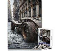 Puzzle Steampunk Car in City per adulti, 1000 pezzi, sfida mentale, gioco di apprendimento, sorpresa premurosa per le celebrazioni, dimensioni 38x26cm