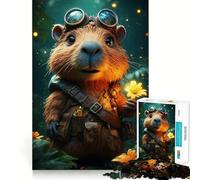 Puzzle Steampunk Castoro con Fiore da 1000 Pezzi per Adulti Gioco di Logica Acuta Casa Tempo Libero Taglio Preciso Regalo Affettuoso 38x52cm
