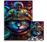 Puzzle Steampunk Cat per adulti, puzzle in legno da 1000 pezzi, rompicapo ad alta difficoltà per adolescenti, 50x75CM/19,68x29,52 pollici