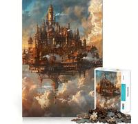 Puzzle Steampunk City At Clouds da 1000 pezzi per adolescenti, gioco che stimola la logica e favorisce il gioco rilassante, con bordi di alta qualità e grafica da collezione 38x52cm