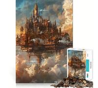 Puzzle Steampunk City At Clouds per adulti, 1000 pezzi, per rafforzare la memoria, alleviare lo stress, bordi lisci, regalo perfetto 50x75cm