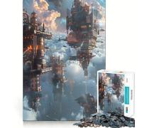 Puzzle Steampunk City Fantasy da 1000 pezzi per adolescenti, ideale per ricordare, migliorare, calmare la mente, con immagini nitide e dettagliate 38x26cm