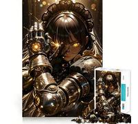 Puzzle Steampunk con cameriera e braccio meccanico per adulti, 1000 pezzi, gioco per allenare la mente, divertente da costruire insieme, taglio di precisione, 38x52cm