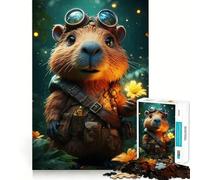Puzzle Steampunk con castoro e fiore per ragazzi, 1000 pezzi, rompicapo rilassante, divertente, artistico, da assemblare, regalo adorabile 50x75cm