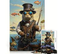 Puzzle Steampunk con foca pescatrice per adulti, 1000 pezzi, gioco per esercitare la mente, svago leggero, design da assemblare, regalo stagionale 50x75cm