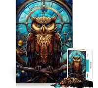 Puzzle Steampunk con gufo, 1000 pezzi, gioco per allenare la mente, attività per la casa, taglio di precisione, decorazione murale 50x75cm