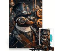 Puzzle Steampunk con pinguino, 1000 pezzi, per adulti, gioco di logica, per il tempo libero a casa, taglio preciso, regalo perfetto 38x26cm