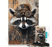 Puzzle Steampunk con procione per adulti, 1000 pezzi, gioco di logica, divertente da assemblare, taglio preciso, regalo memorabile 38x26cm