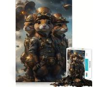 Puzzle Steampunk con scoiattoli volanti da 1000 pezzi per adulti, gioco di logica e attività per la mente, divertimento condiviso, taglio di precisione, opera d'arte da esporre 50x75cm