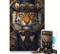 Puzzle Steampunk con tigre, 1000 pezzi, per ragazzi, gioco di logica e antistress, taglio preciso, regalo di Babbo Natale 50x75cm