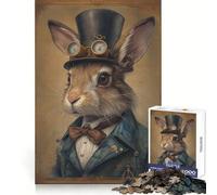 Puzzle Steampunk Coniglio da 1000 pezzi per adulti, gioco di logica, per interni, taglio di precisione, regalo prezioso 50x75cm