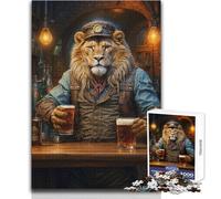 Puzzle Steampunk Craft Beer Lion per adulti, 1000 pezzi, gioco di apprendimento strategico, regalo significativo ideale per qualsiasi evento, dimensioni 38x26cm