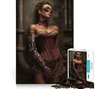 Puzzle Steampunk da 1000 pezzi con donna e braccio meccanico per adulti e ragazzi, ideale per migliorare la memoria, per un relax leggero e piacevole, con tagli netti e un regalo delizioso 38x26cm
