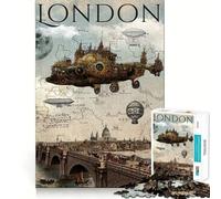 Puzzle Steampunk di Londra per ragazzi, 1000 pezzi, attività per allenare la mente a casa, bordi precisi, regalo festivo 38x52cm