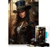 Puzzle Steampunk Girl da 1000 pezzi per adolescenti, gioco cognitivo, divertimento lento, bordo premium, Babbo Natale, scegli 38x52cm