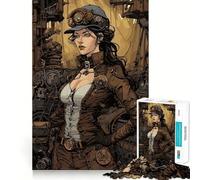 Puzzle Steampunk Girl da 1000 pezzi per adolescenti, gioco di logica, passatempo rilassante, taglio perfetto, regalo classico 38x26cm