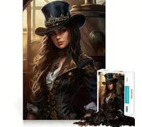 Puzzle Steampunk Girl da 1000 pezzi per adolescenti, gioco di logica semplice, svago, taglio perfetto, regalo di compleanno 50x75cm