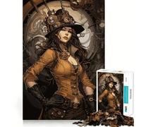 Puzzle Steampunk Girl da 1000 pezzi per adolescenti, gioco di logica solida, divertimento rilassante, taglio di precisione, oggetto regalo di Babbo Natale 50x75cm